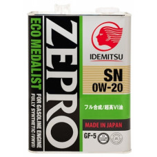 IDEMITSU  ID ZEPRO  ECO MEDALISN SN/GF5, 0w-20, моторное масло, синтетика, 4л, Япония