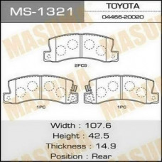 Masuma, Колодки дисковые,  MS-1321/AN-420K (1/12) D2053, Япония