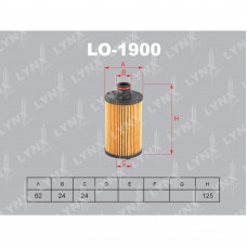 LYNX, Фильтр масляный, LO-1900/ОЕ14001 Япония