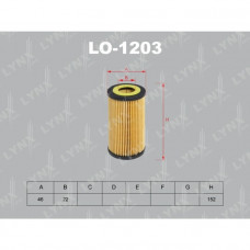 LYNX, Фильтр масляный, LO-1203/HU514x/FO-065, Япония