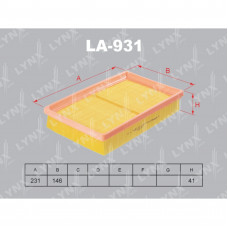 LYNX, фильтр воздушный, LA-931/А-9505, Япония