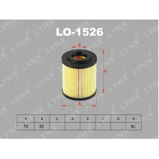 LYNX, Фильтр масляный, LO-1526/НU820/1Y, Япония
