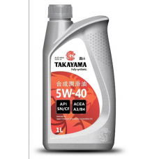 TAKAYAMA, 5w-40 SN/CF, A3/B4, синтетика, 1л, пластик Япония