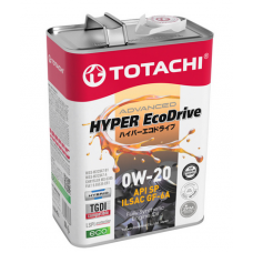 TOTACHI HYPER Ecodrive 0W-20 Fully Synthetic SP/GF-6A, синтетика, 4л, Япония