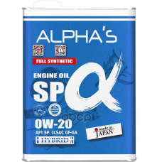 ALPHAS 0w-20, SP/CF/GF-6A ,синтетика, 4л ALPHAS Япония